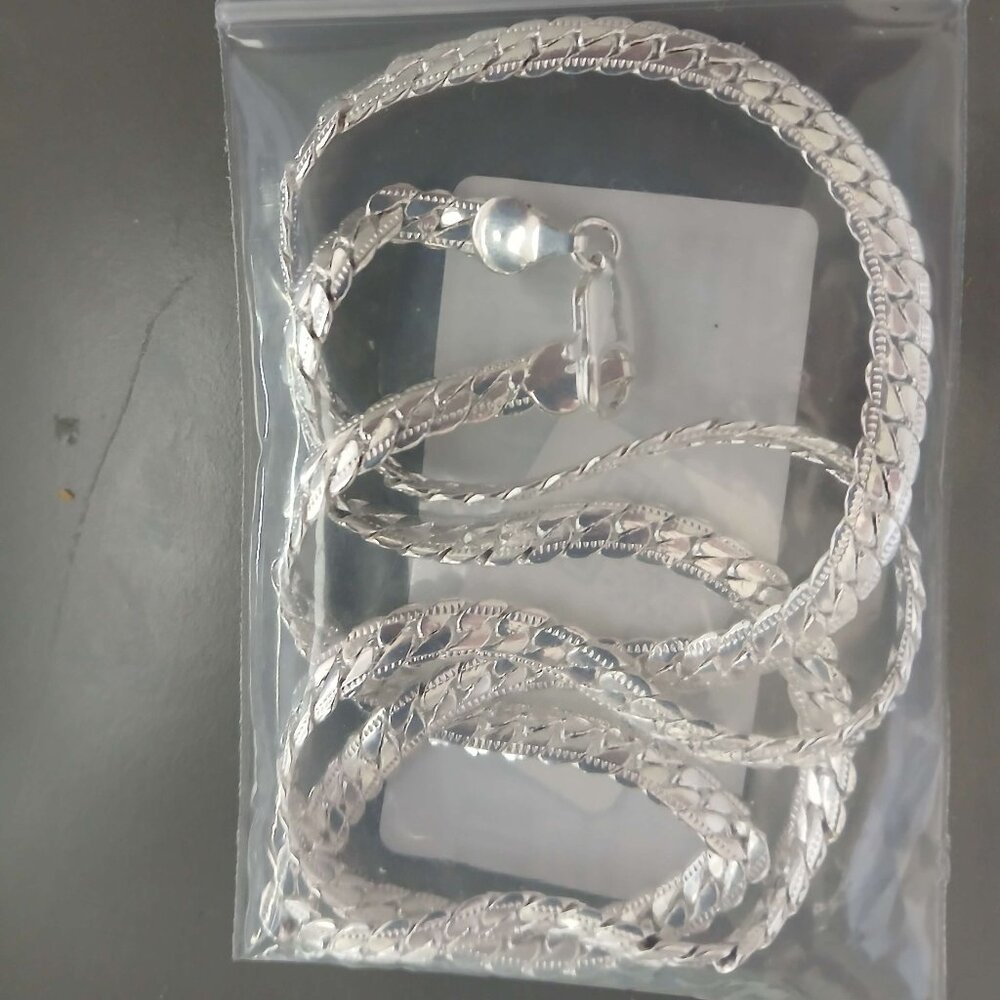 Silver Plated Snake Chain Serpantine 24" 4mm Claw Clasp